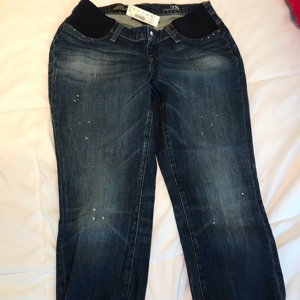 NWT Jcrew Maternity Slim Broken in Boyfriend Jeans